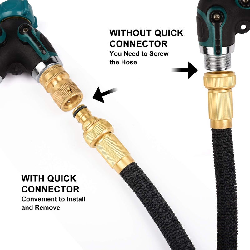 Kesfitt Garden Hose Quick Connect 3/4 Inch GHT Solid Brass Hose Connector Adapter Kit Fitting No-Leak Water Hose Female and Male Adapter (4 Sets) - Image 4